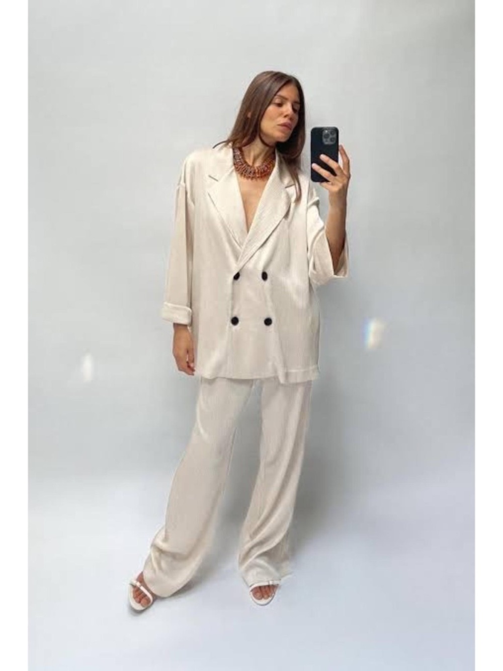 ZARA Oversized Crinkle Blazer - Picture 9 of 10